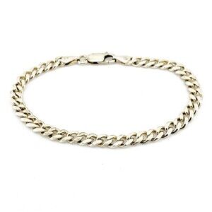 Italy Cuban Link Bracelet 5MM Tight Curb Sterling Silver Chain 7.5 In 925 Unisex